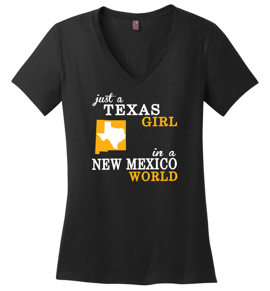 Just A Texas Girl In A New Mexico World - Ladies V-Neck