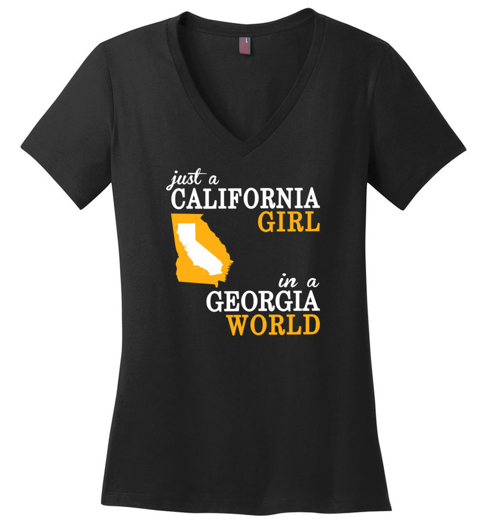 Just A California Girl In A Georgia World - Ladies V-Neck