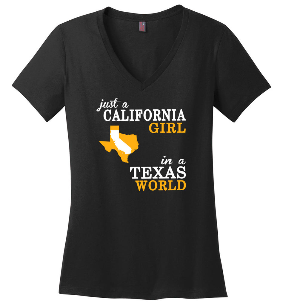 Just A California Girl In A Texas World - Ladies V-Neck
