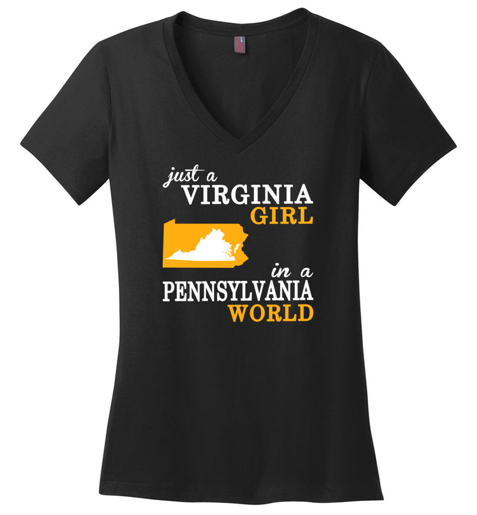 Just A Virginia Girl In A Pennylvania World - Ladies V-Neck