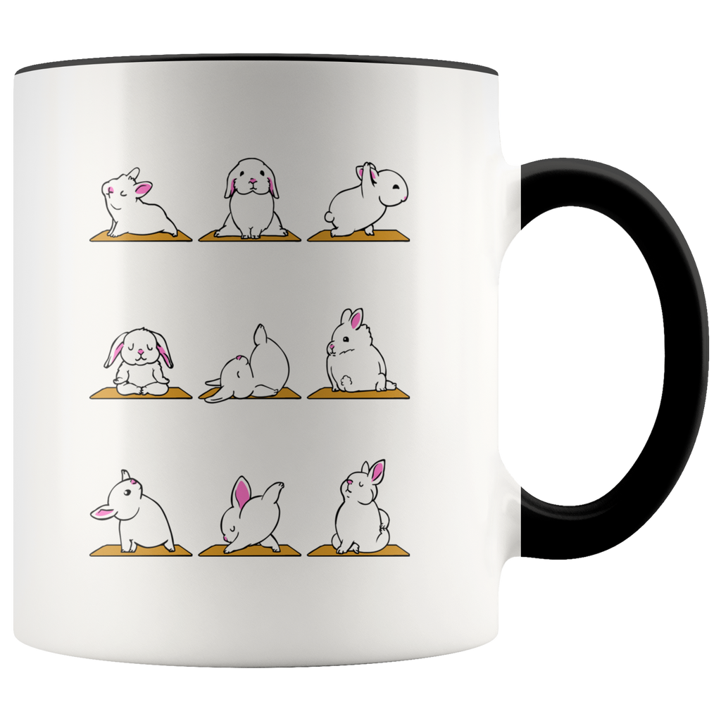 Funny Rabbit Yoga Gift For Yoga Lovers or Yogist Or Rabbit Lovers Premium Accent Mug