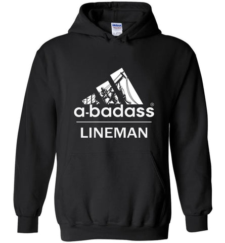 A Badass Lineman Shirts My Daddy Is A Lineman Shirt - Hoodie - Black / M