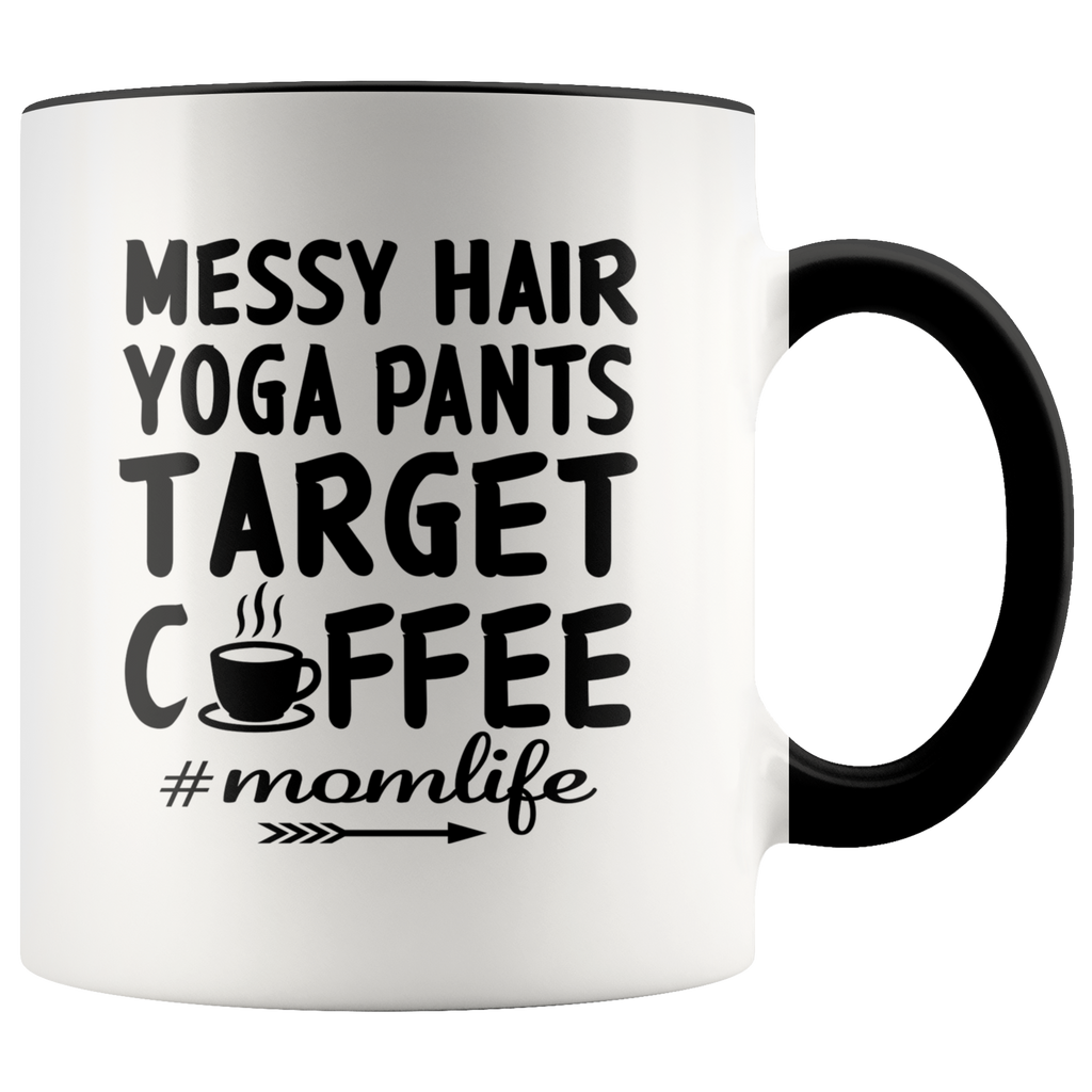 Gift for Yoga Mom Messy Hair Yoga Pants Target Coffee Premium Accent Mug