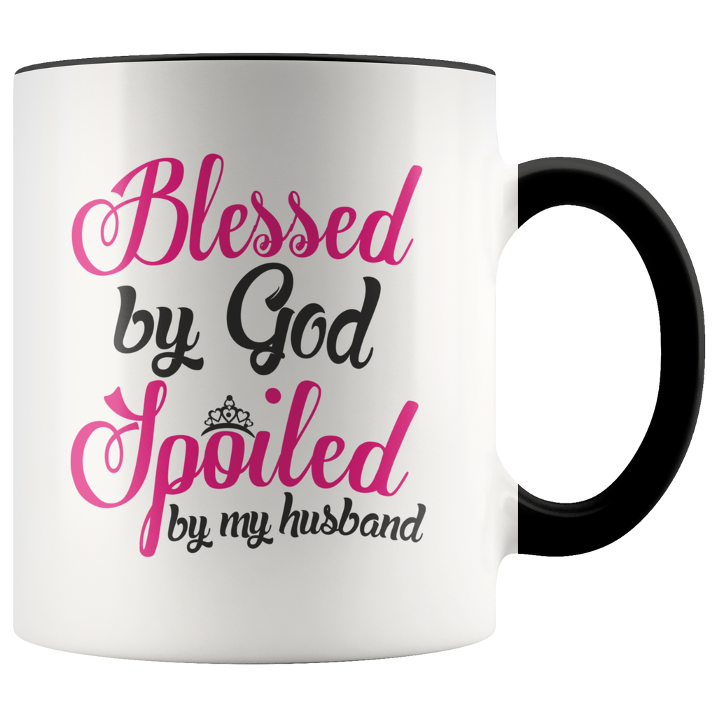 Blessed by god spoiled by my husband Premium Accent Mug