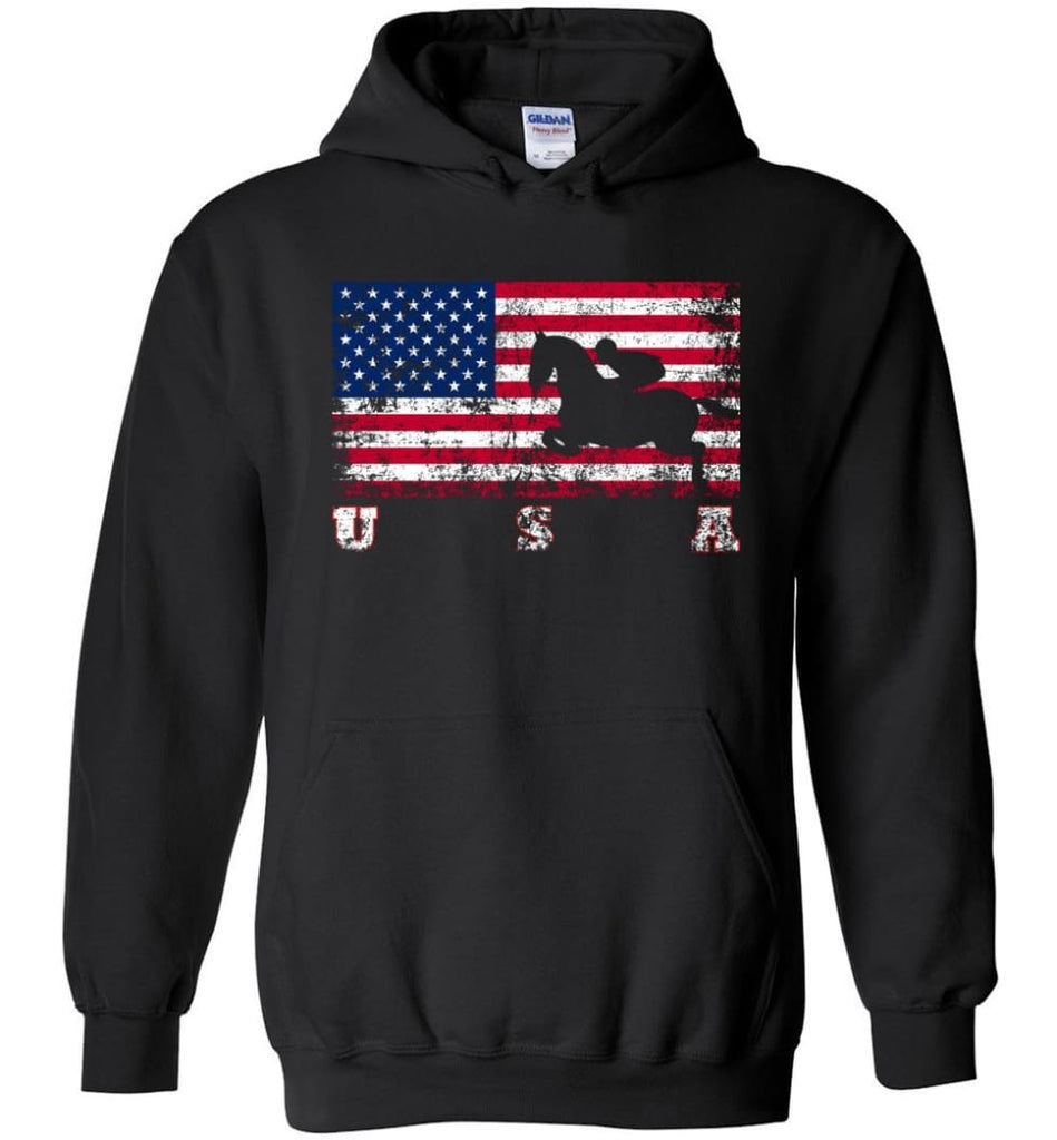 American Flag Equestrian - Hoodie - Black / M