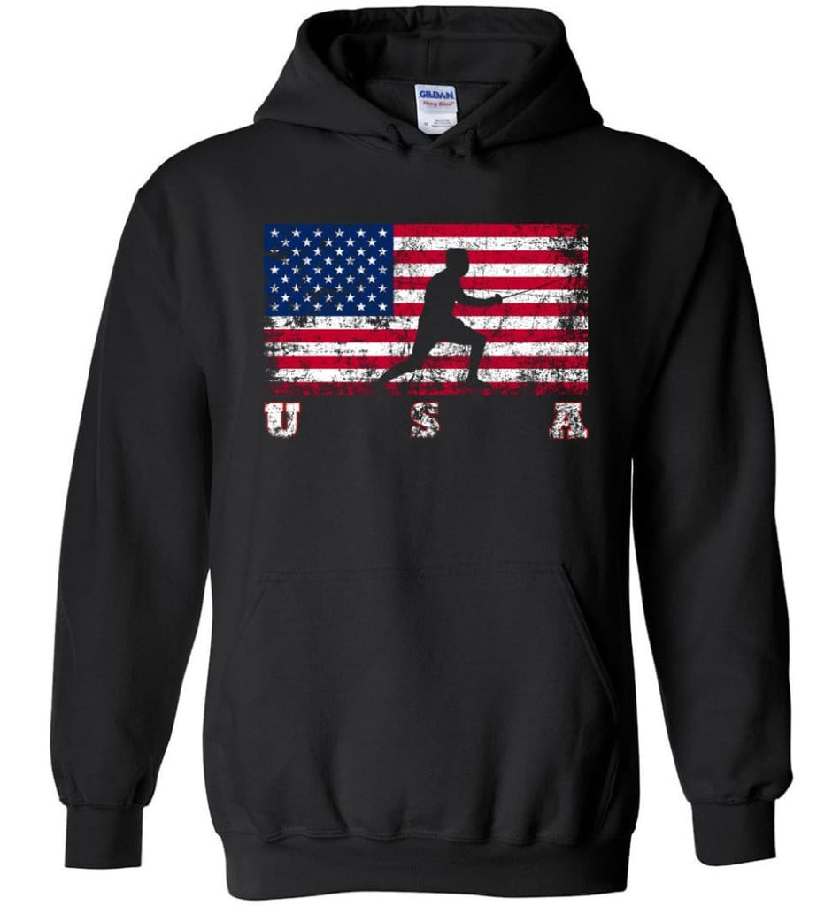 American Flag Fencing - Hoodie - Black / M