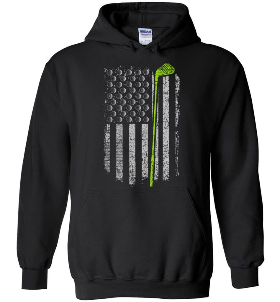 American Flag Golf Shirt American Flag Golf Apparel Funny Golf Shirts For Men - Hoodie - Black / M