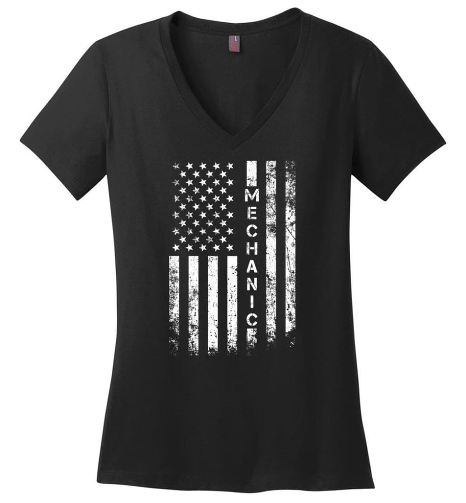 American Flag Lawyer Ladies V-Neck - Black / M