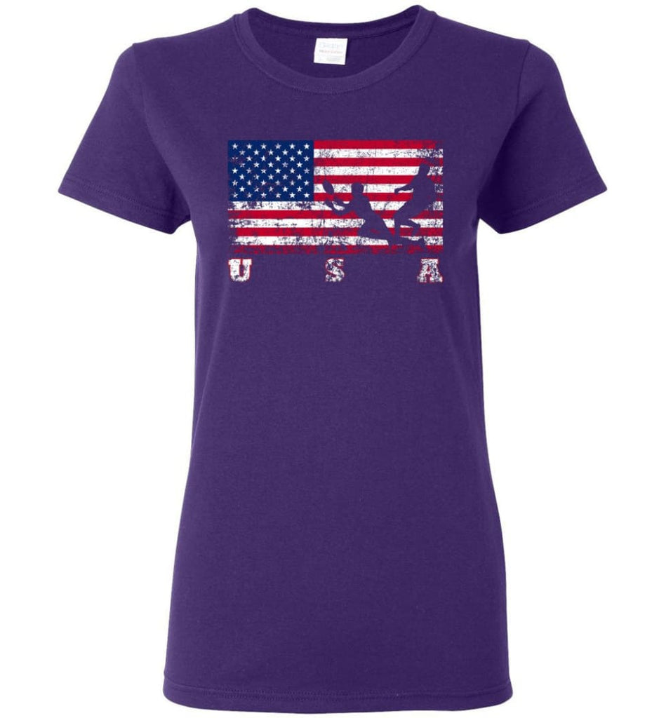 American Flag Rugby Sevens Women Tee - Purple / M