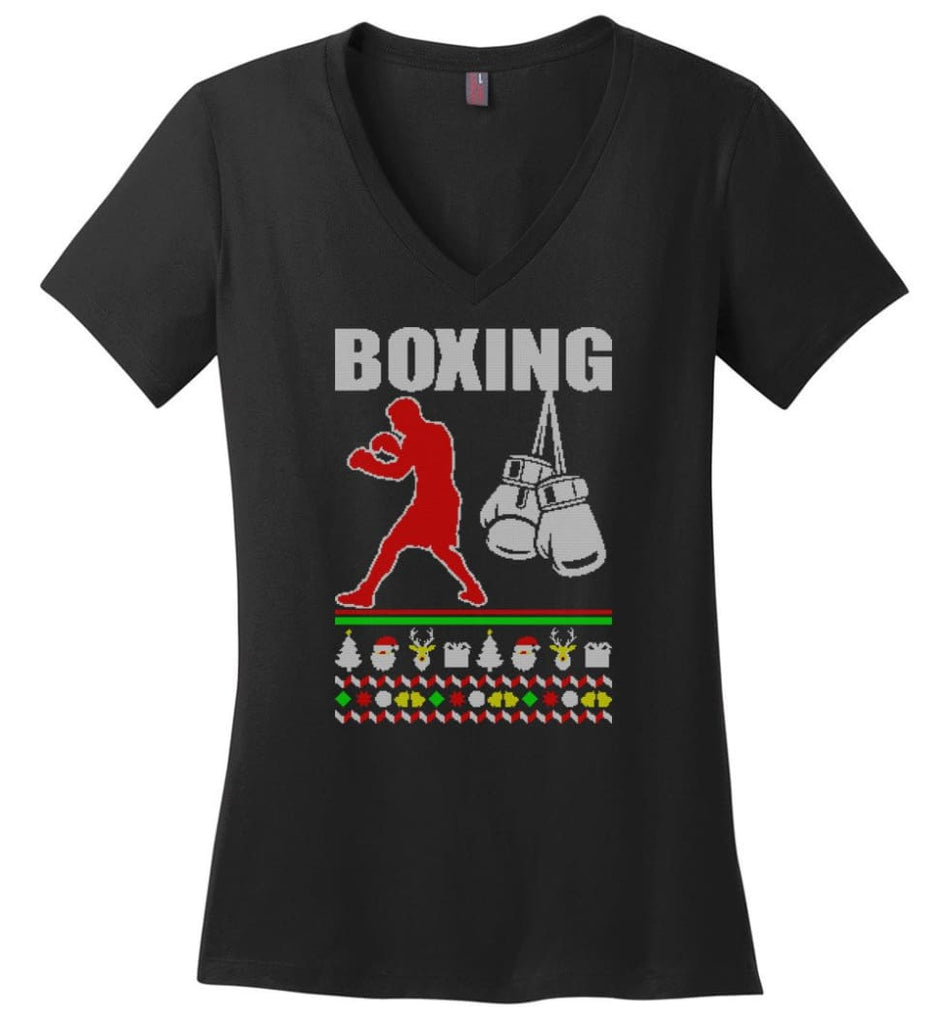 Archery Ugly Christmas Sweater Ladies V-Neck - Black / M