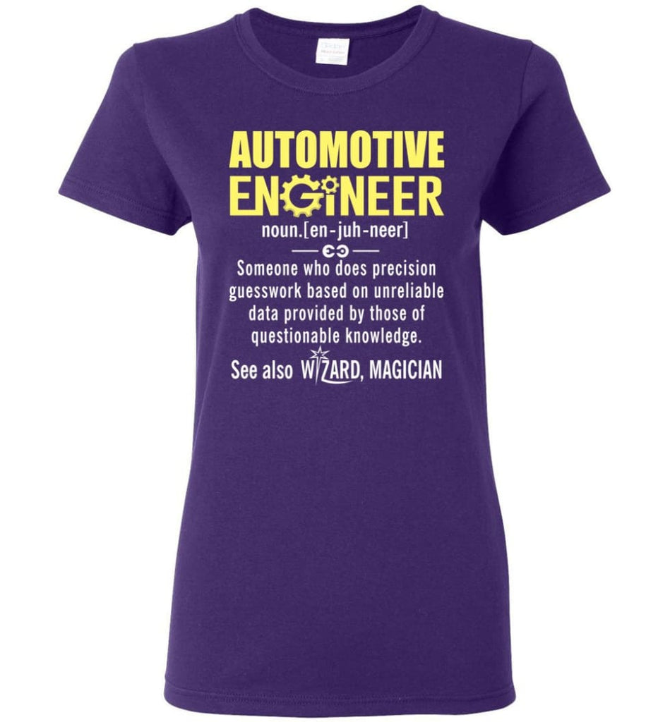 Automotive Engineer Definition Women Tee - Purple / M