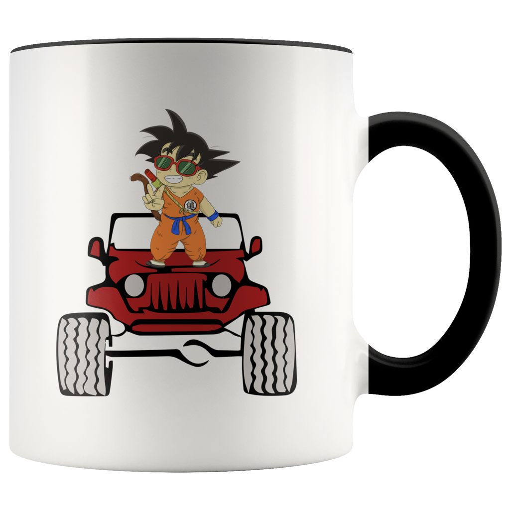 Guku Kid With Jeep Funny Gift For Dragon Balls Fans Premium Accent Mug