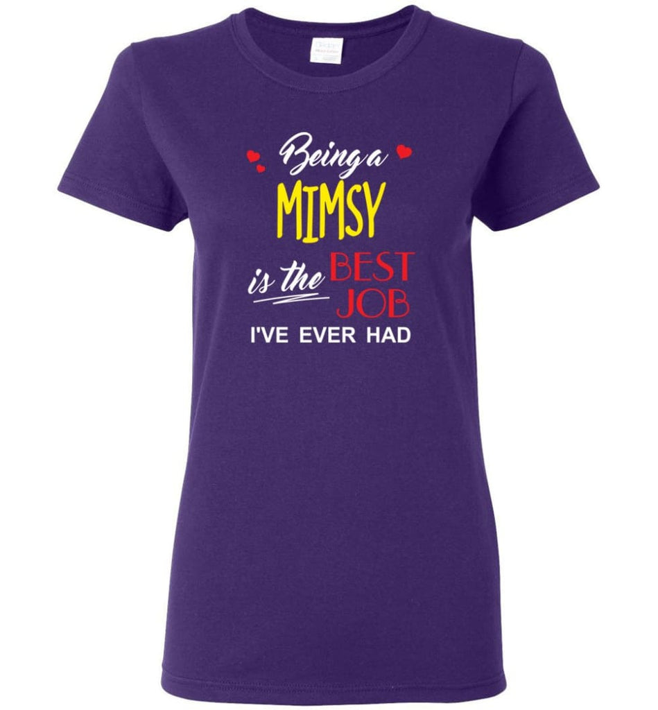 Being A Mimsy Is The Best Job Gift For Grandparents Women Tee - Purple / M