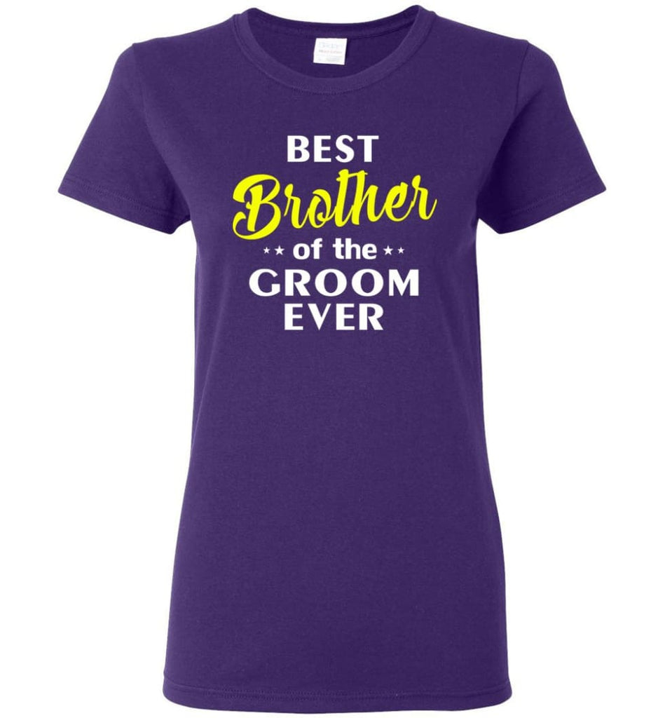 Best Brother Of The Groom Ever Women Tee - Purple / M