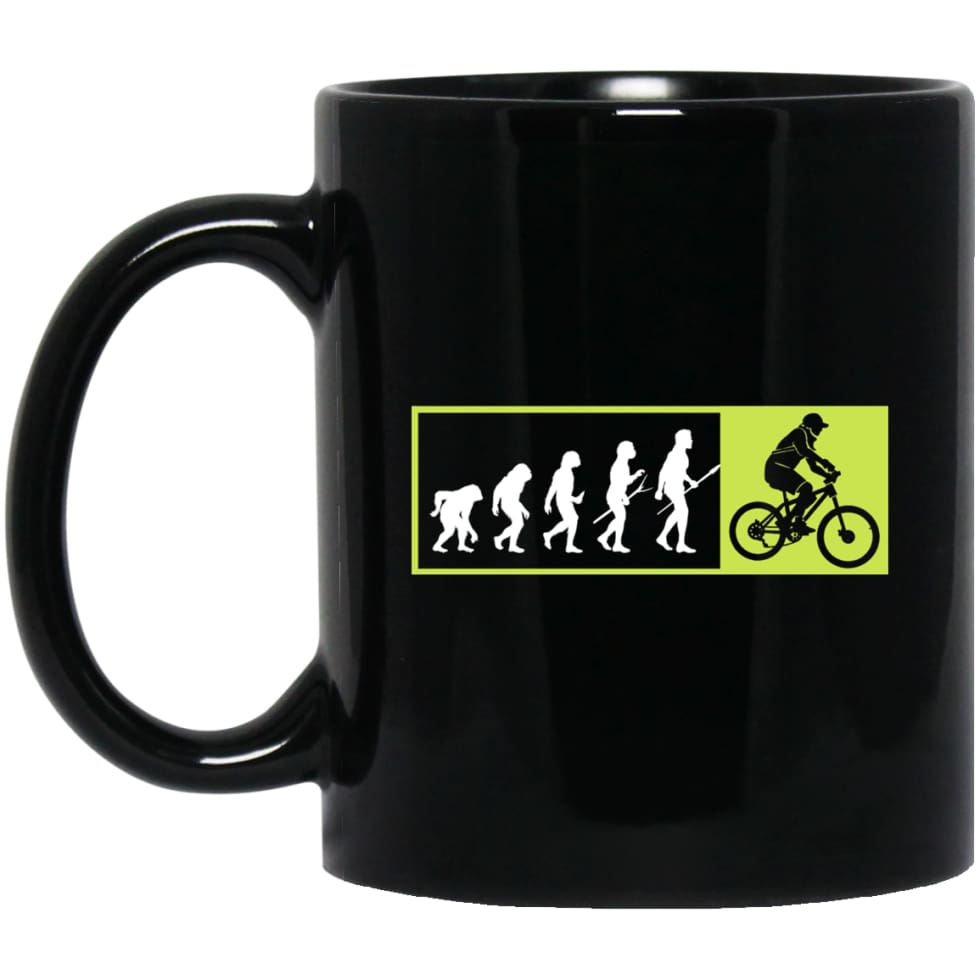 Bicycle Addicted Shirt Evolution To Cycles 11 oz Black Mug - Black / One Size - Drinkware