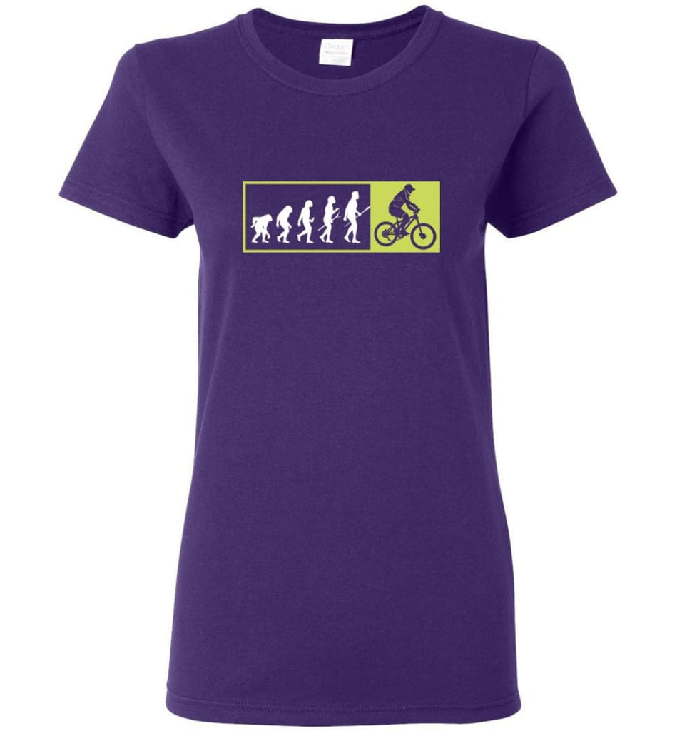 Bicycle Addicted Shirt Evolution To Cycles Women Tee - Purple / M