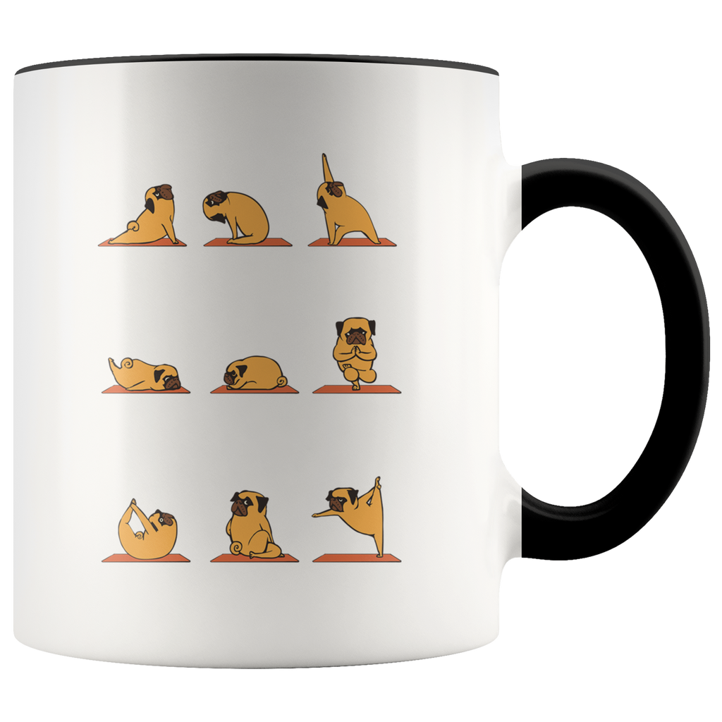 Pug And Yoga Pose Funny Dog Lover Yoga Meditation Premium Accent Mug