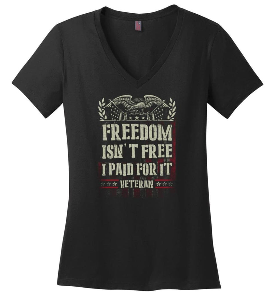 Call Me Back I Am Ready I Am A Veteran Shirt Ladies V-Neck - Black / M