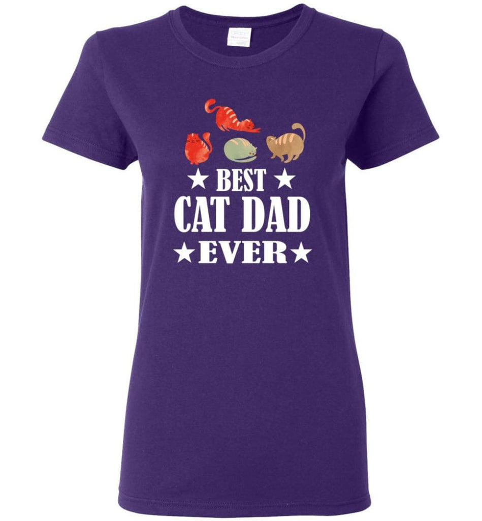Cat Lover Gift T shirt Best Cat Dad Ever Women Tee - Purple / M