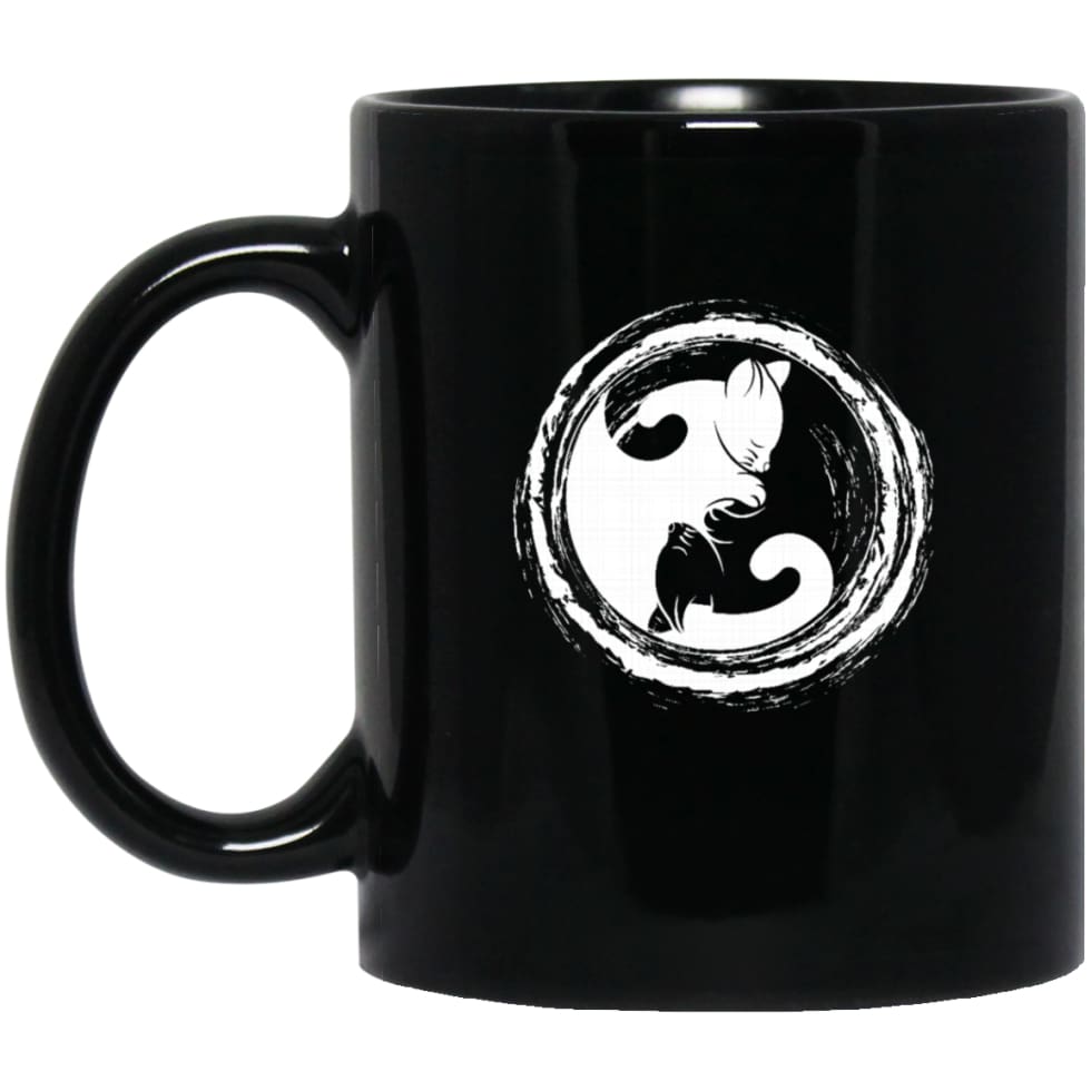 Cat Yin Yang Gift For Cat Lover Cats Owner 11 oz Black Mug - Black / One Size - Drinkware