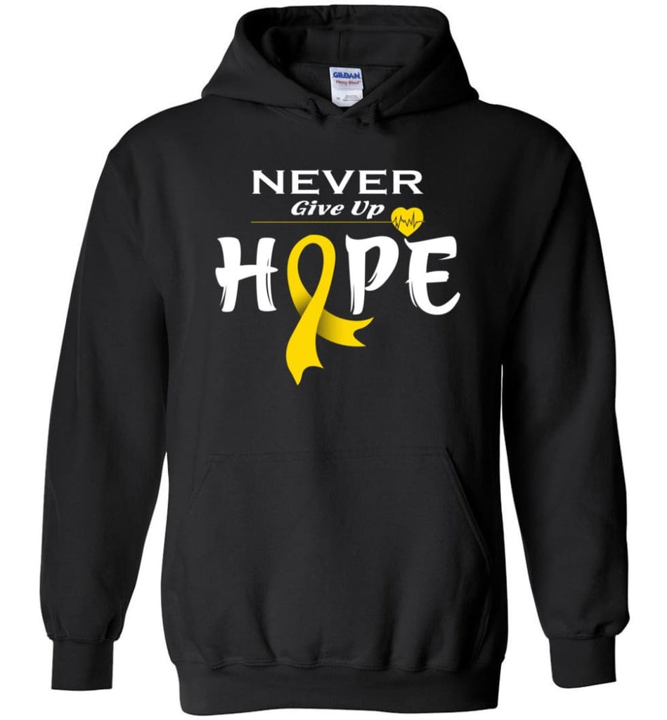 Chilhood Cancer Awareness Never Give Up Hope Hoodie - Black / M
