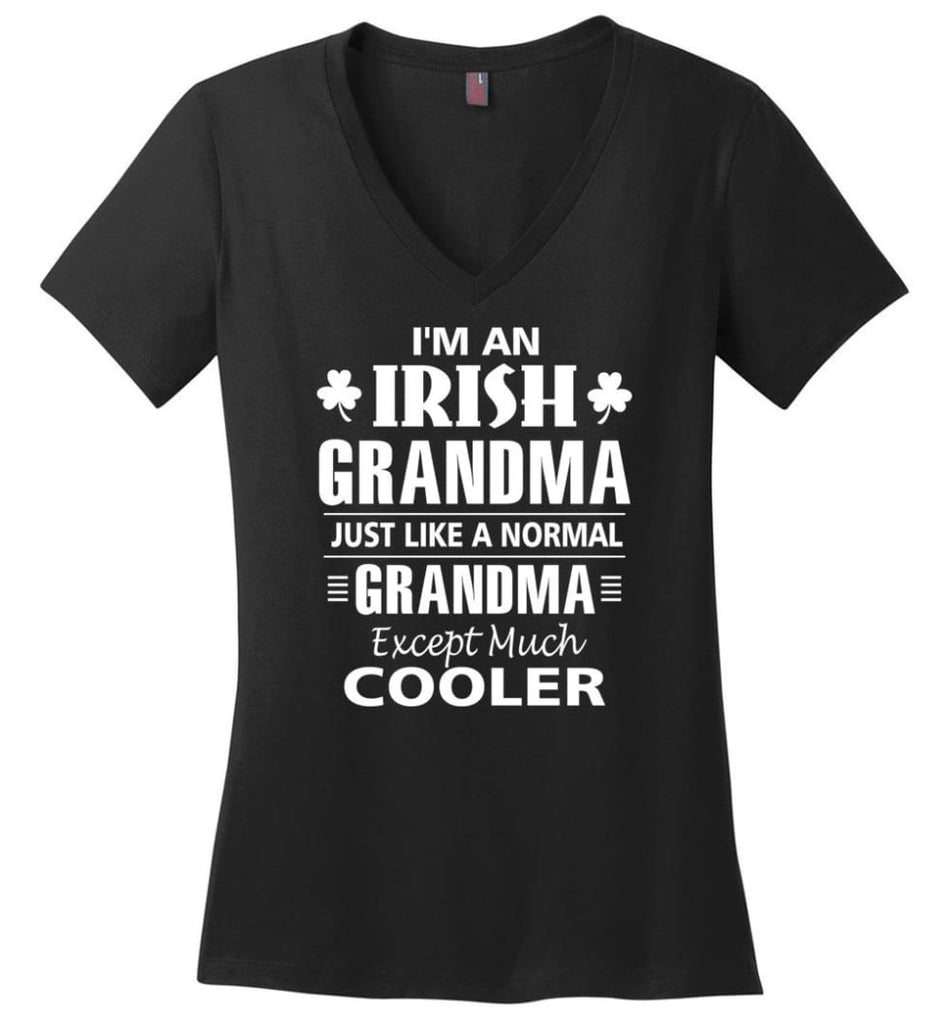 Christmas Grandma Gift for Irish Ladies Women I’m An Cooler Irish Grandma Ladies V-Neck - Black / M