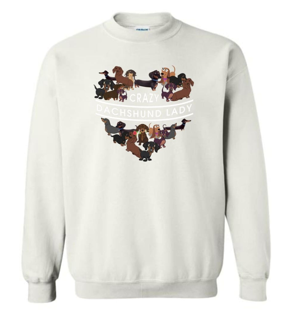 Crazy Dachshund Lady - Sweatshirt - White / M - Sweatshirt