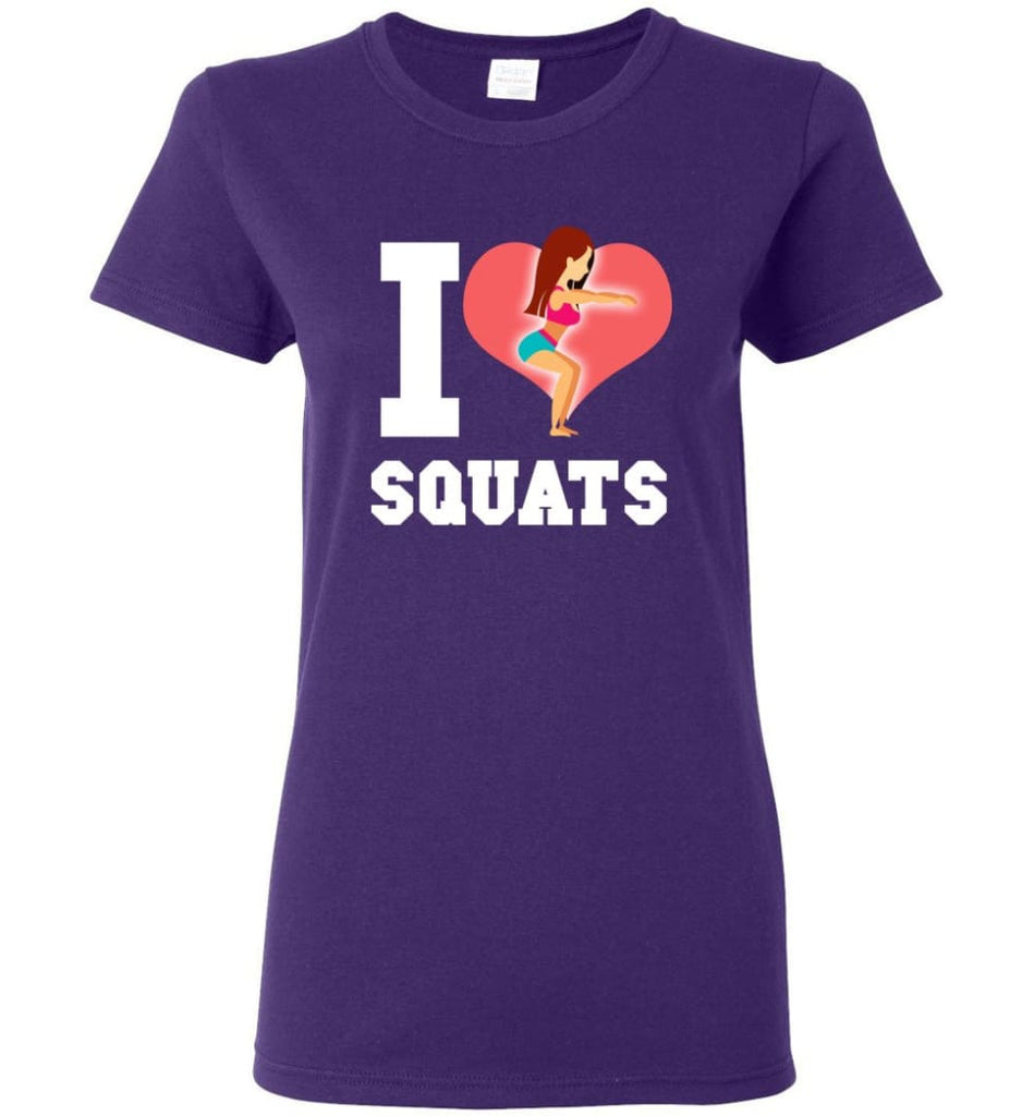 Crossfit Fitness Workout Lover Shirt I Love Squats Women Tee - Purple / M