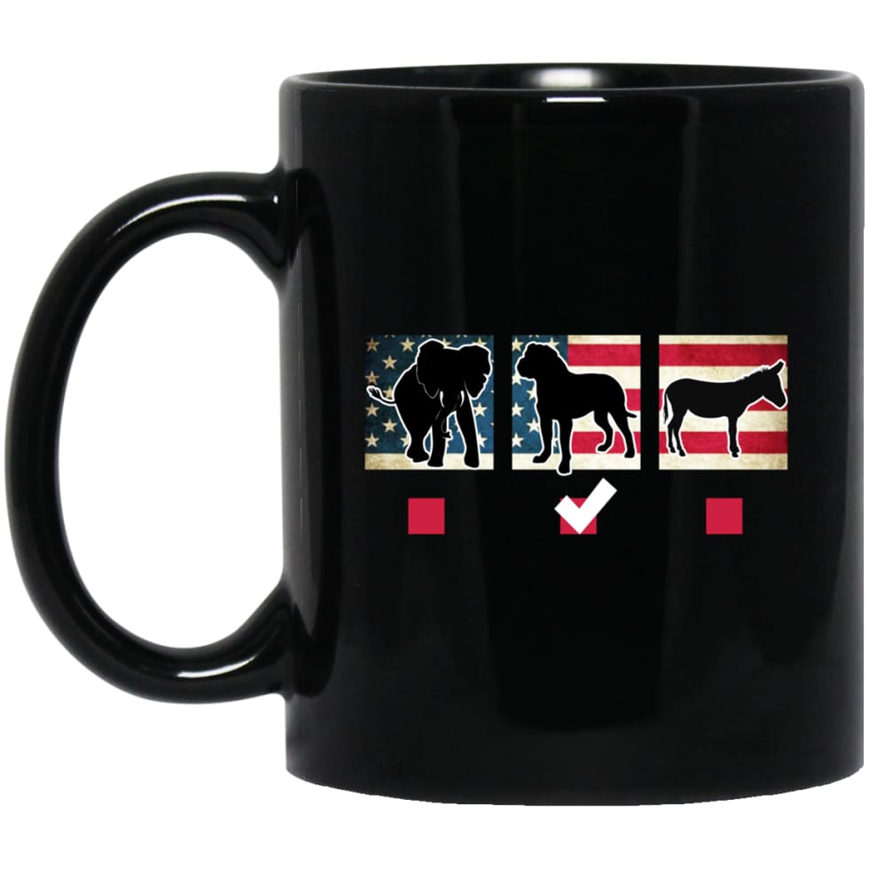 Dog Lovers Gift I Love Dogs Vote 11 oz Black Mug - Black / One Size - Drinkware