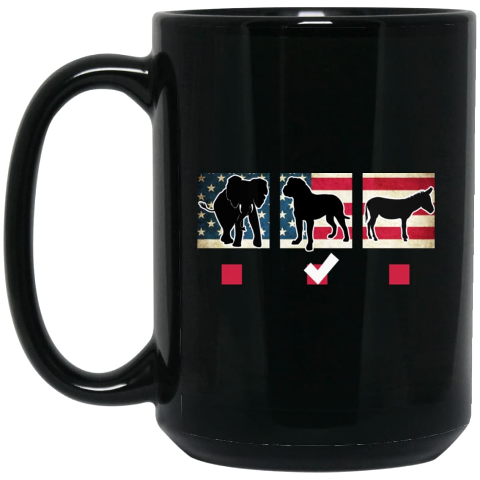 Dog Lovers Gift I Love Dogs Vote 15 oz Black Mug - Black / One Size - Drinkware