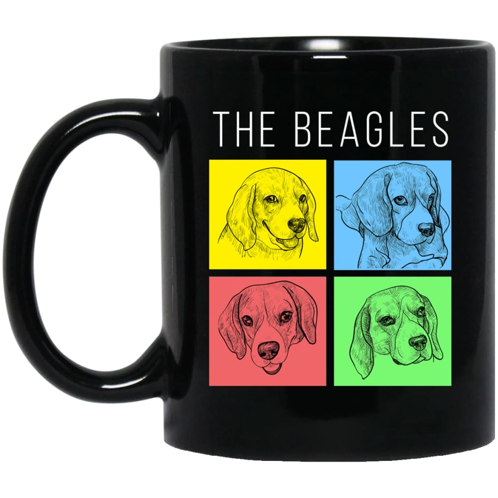 Dog Lovers Gift The Beagles Style 11 oz Black Mug - Black / One Size - Drinkware