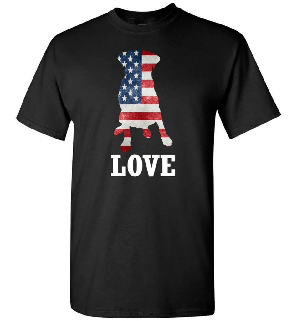 Dog Lovers Shirt Patriotic American Flag Dog T-Shirt - Black / S