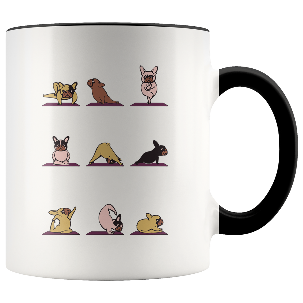French Bulldog Yoga Pose Funny Summer Dog Lover Yoga Meditation Premium Accent Mug