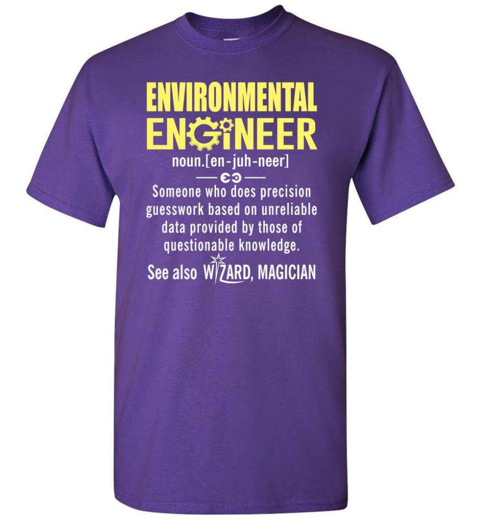 Environmental Engineer Definition - Short Sleeve T-Shirt - Purple / S