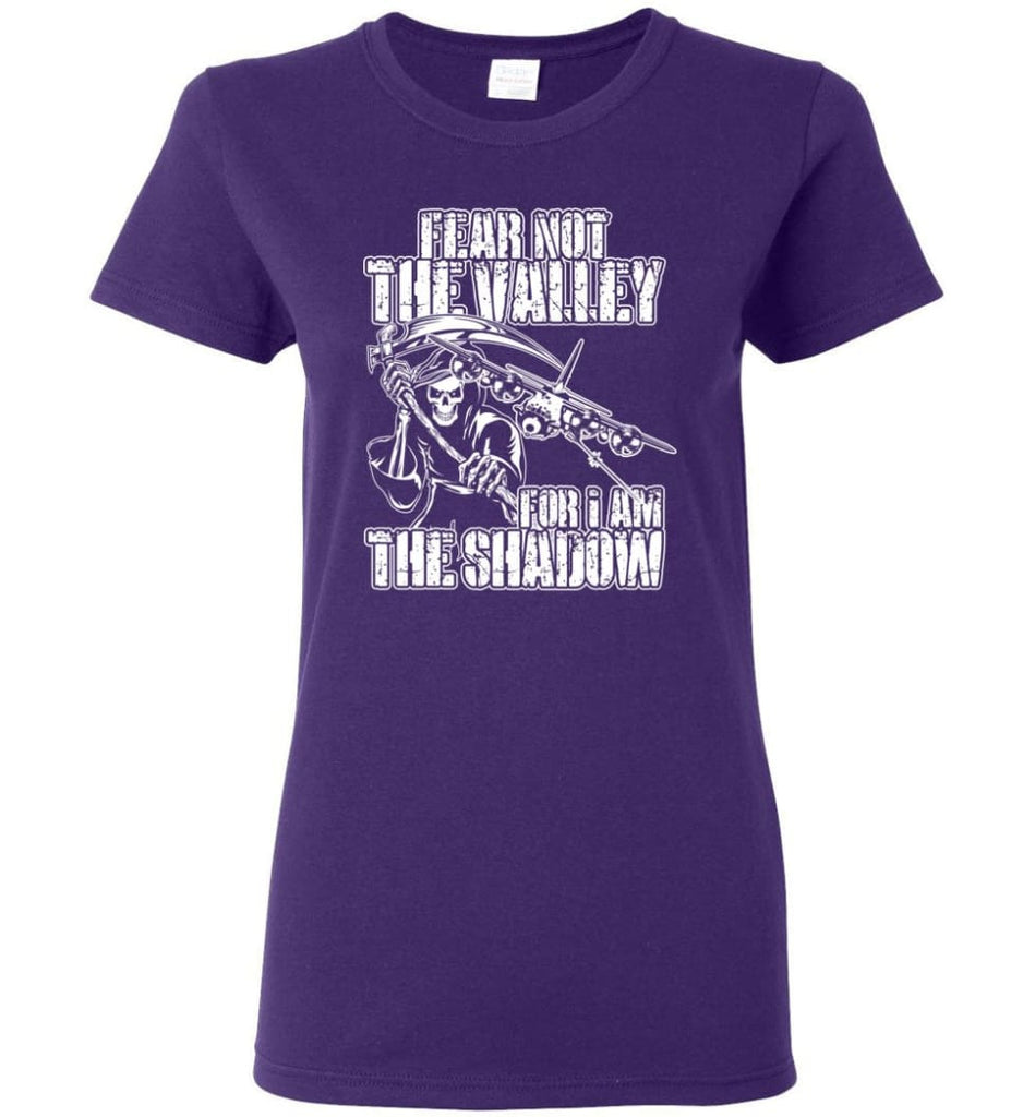 Fear Not The Valley For I Am The Shadow Women Tee - Purple / M