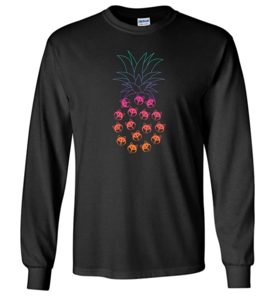 Funny and Cute Husky Pineapple Design - Long Sleeve - Black / M - Long Sleeve