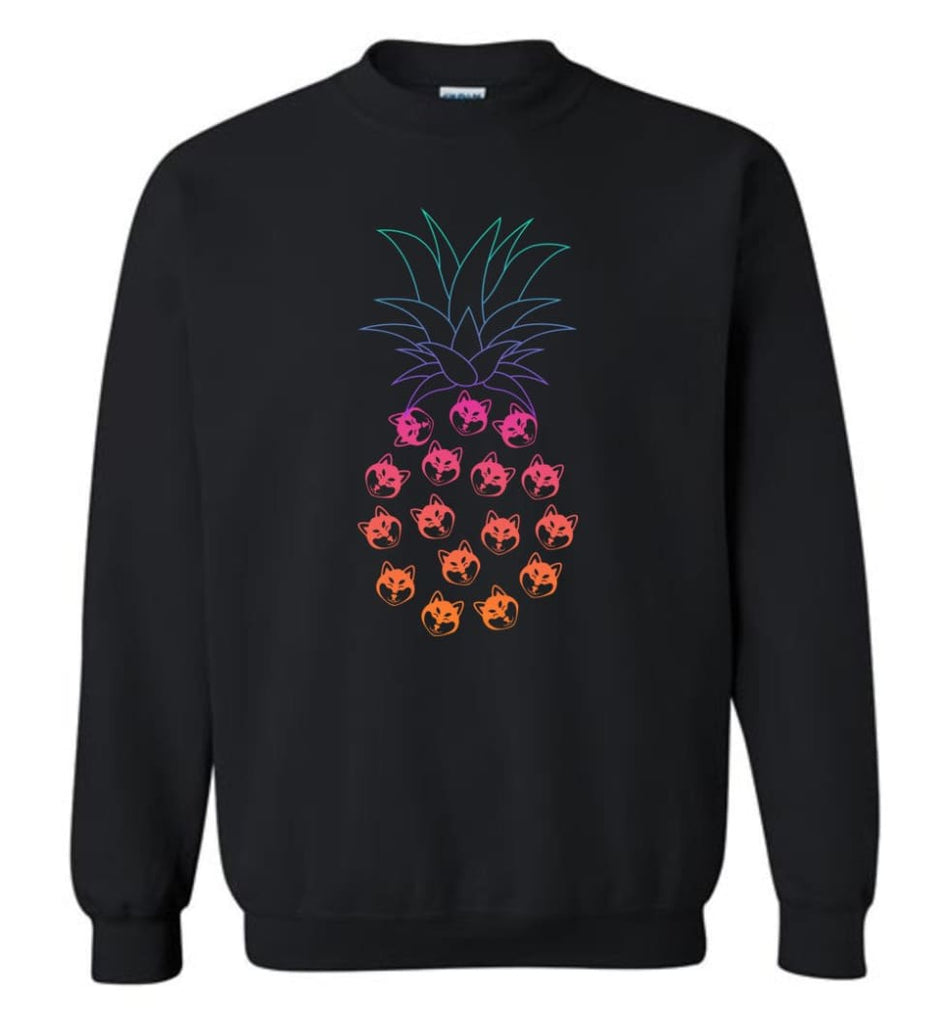 Funny and Cute Husky Pineapple Design - Sweatshirt - Black / M - Sweatshirt