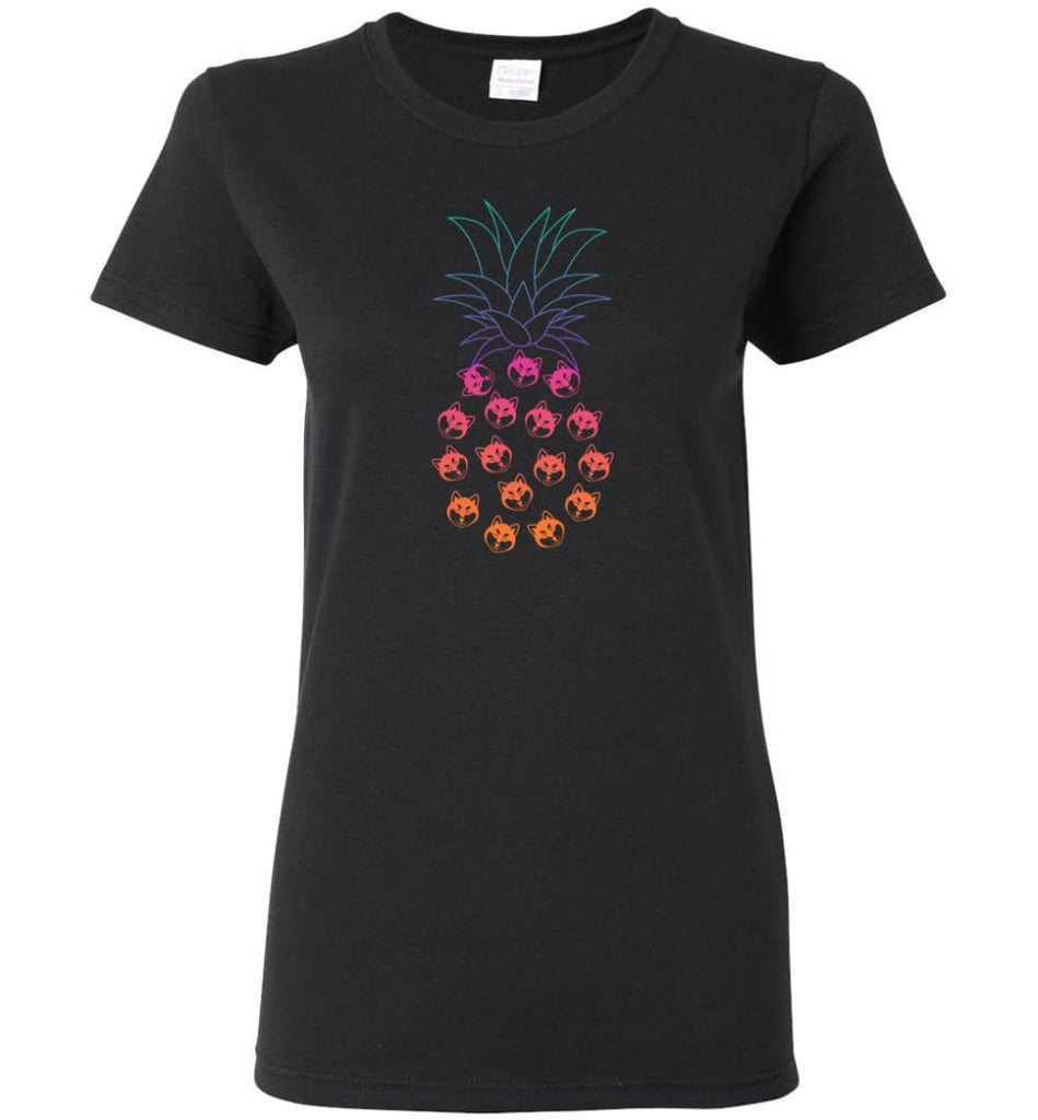 Funny and Cute Husky Pineapple Design - Women Tee - Black / M - Women Tee