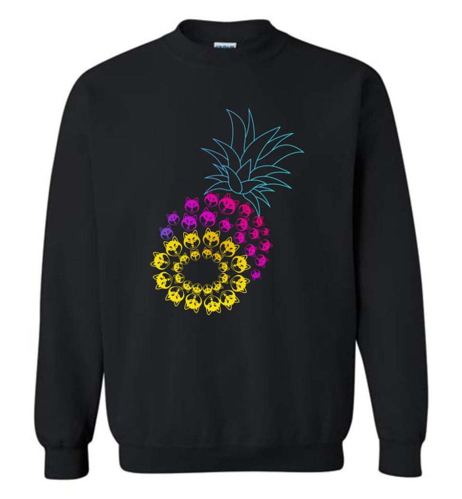 Funny Graphic Husky Pineapple - Sweatshirt - Black / M - Sweatshirt