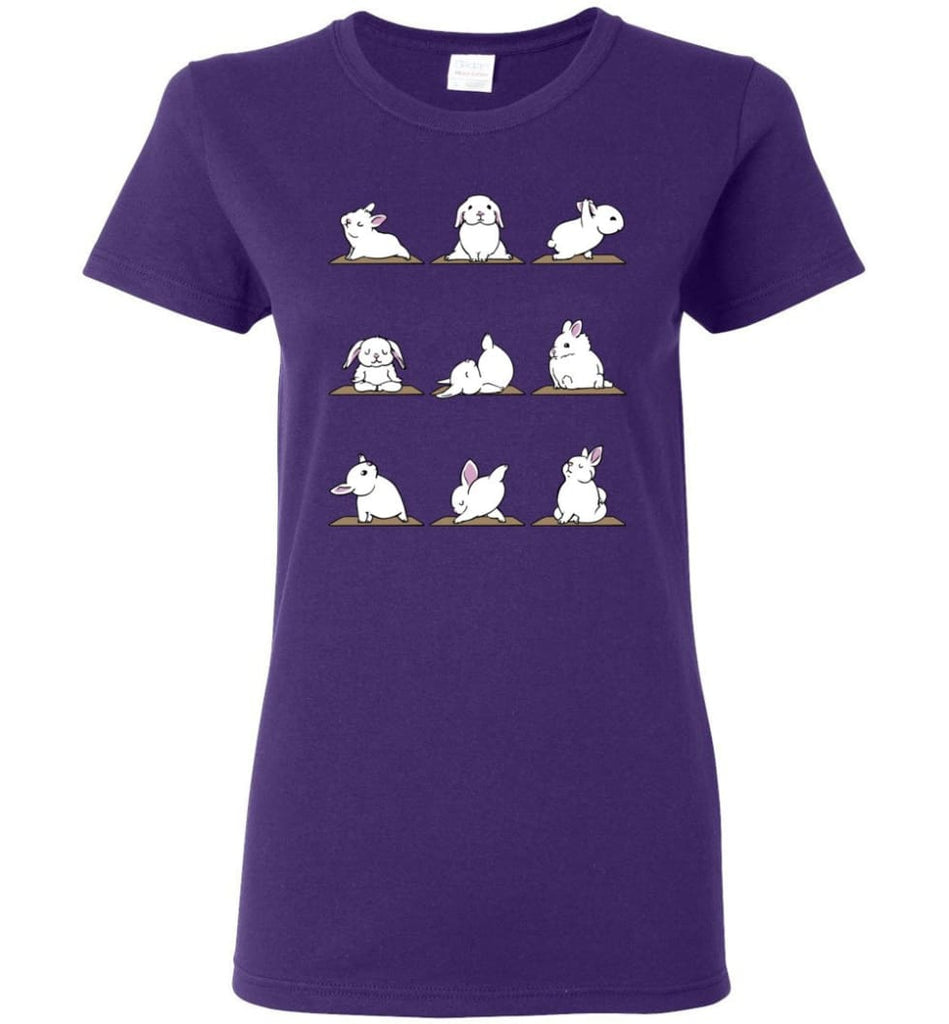 Funny Rabbit Yoga Shirt Gift For Yoga Lovers or Yogist Or Rabbit Lovers Women Tee - Purple / M