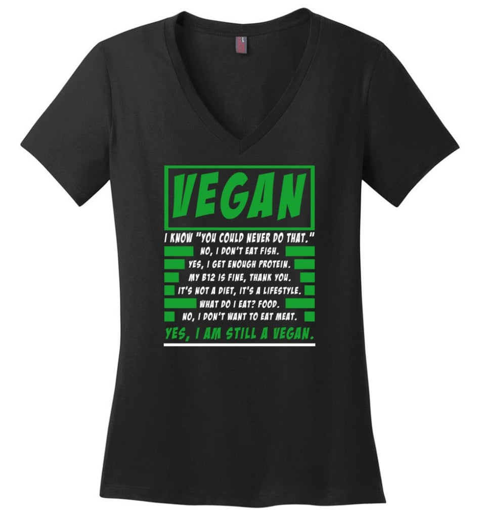 Funny Vegan Defination Noun Know You Could Never Do That Ladies V-Neck - Black / M - womens apparel