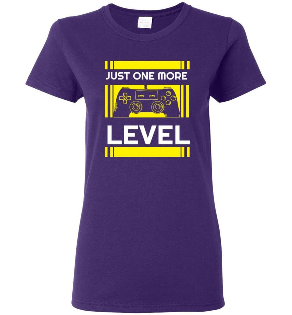 Gamer Gaming Video Game Shirt Just One More Level Women Tee - Purple / M