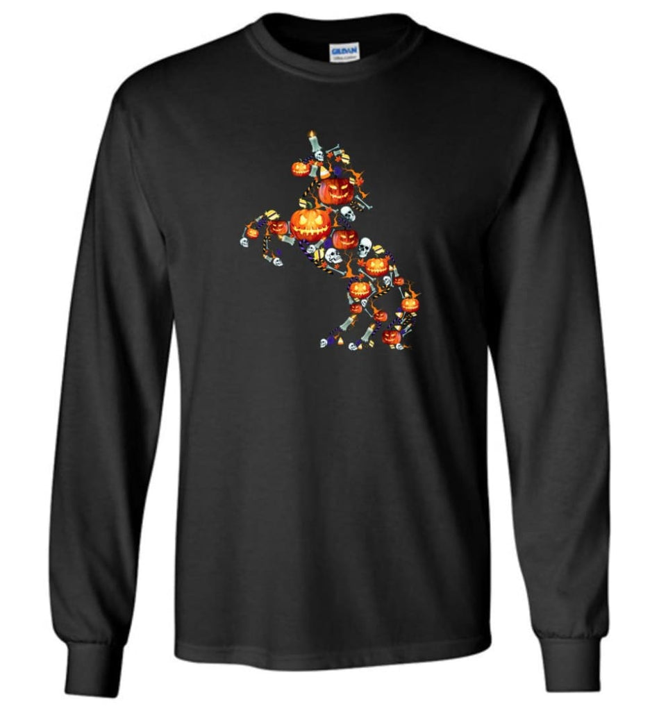 Horse In Pumpkin Happy Halloween Horse Lover - Long Sleeve - Black / M - Long Sleeve