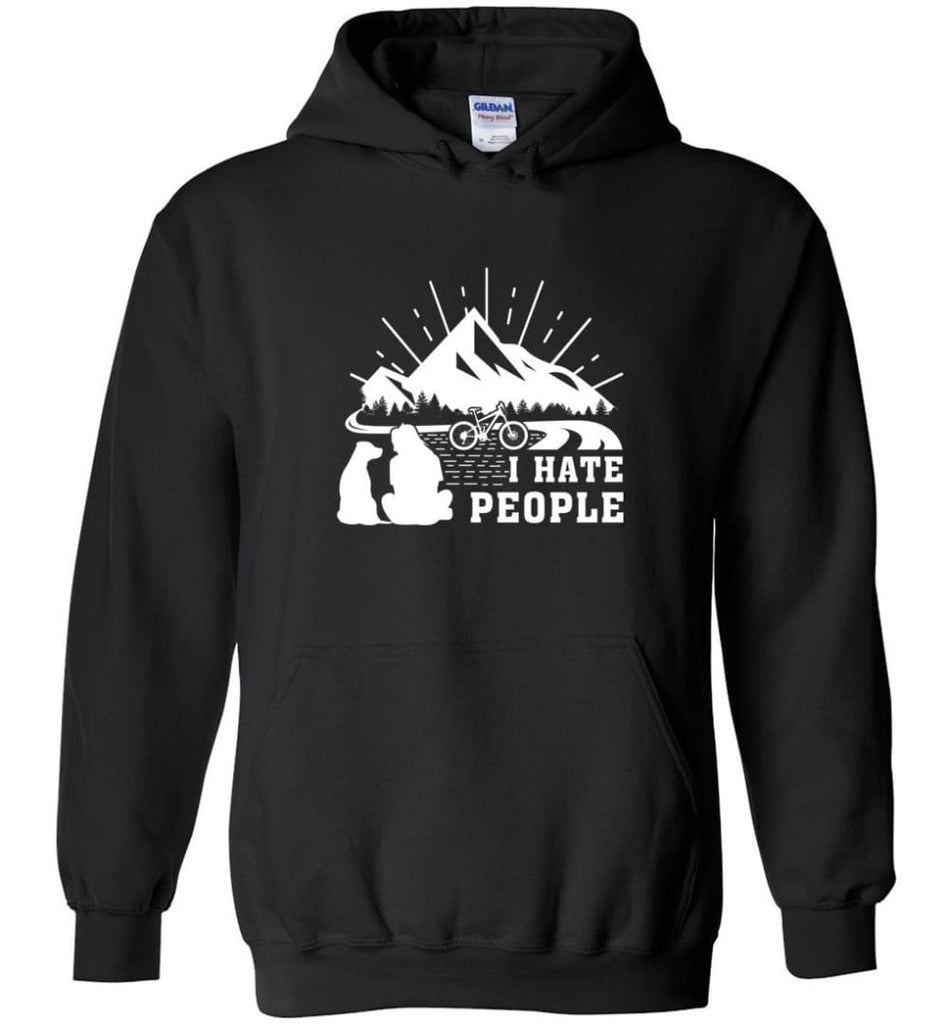 I Hate People And I Love Cycling Biking Camping With My Dog - Hoodie - Black / M - Hoodie
