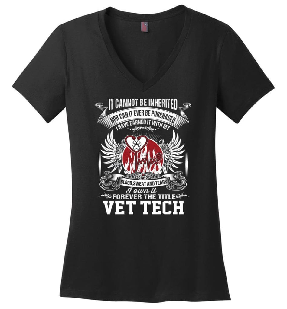 I Own It Forever The Title Oilfield Man Ladies V-Neck - Black / M