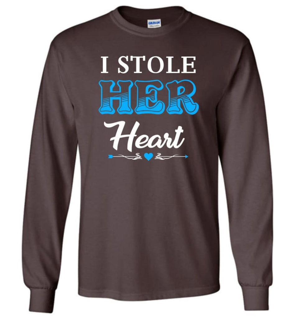 I Stole Her Heart So... I’m Stealing His Last Name #1 - Long Sleeve T-Shirt - Dark Chocolate / M