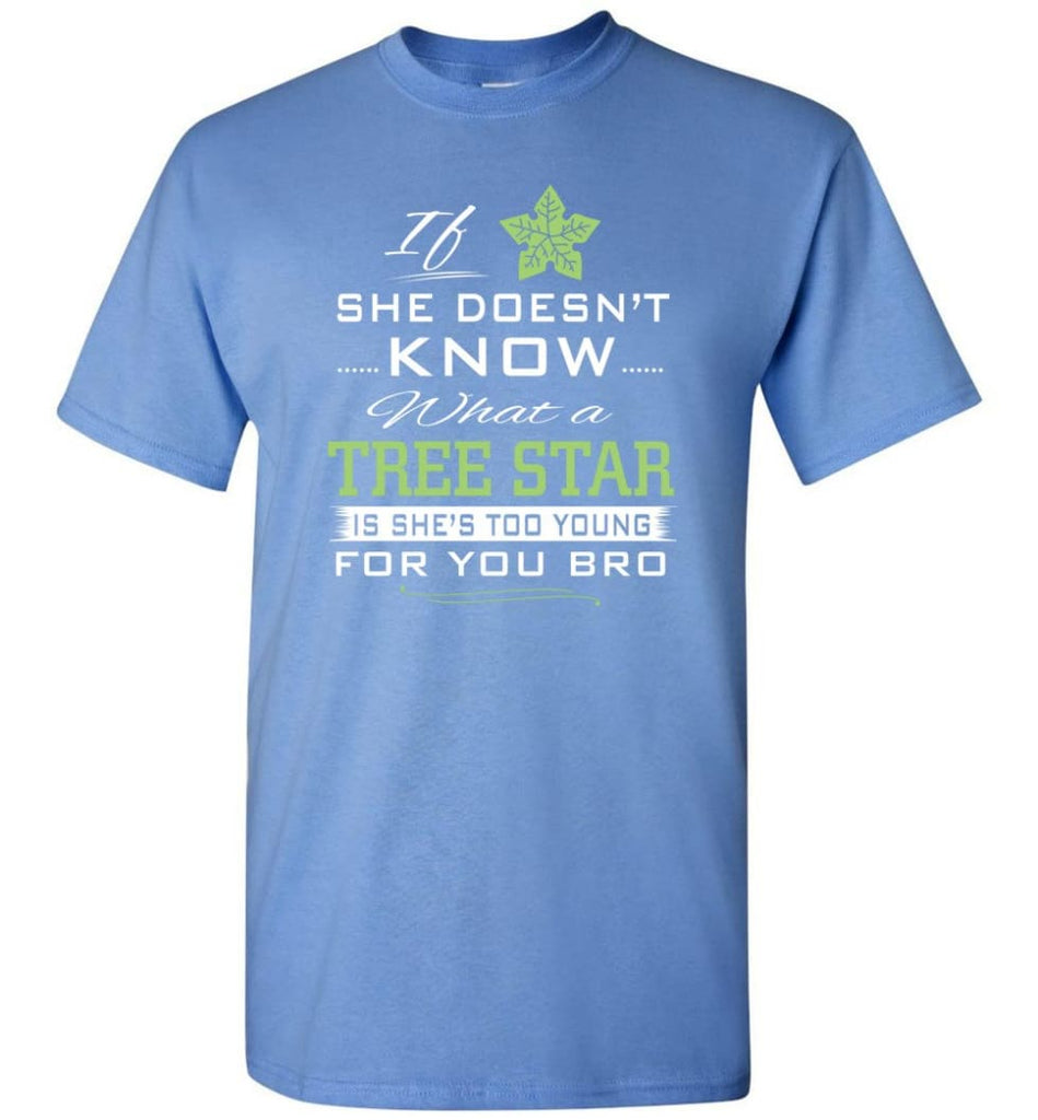 If She Doesn’t Know What A Tree Star - Short Sleeve T-Shirt - Carolina Blue / S