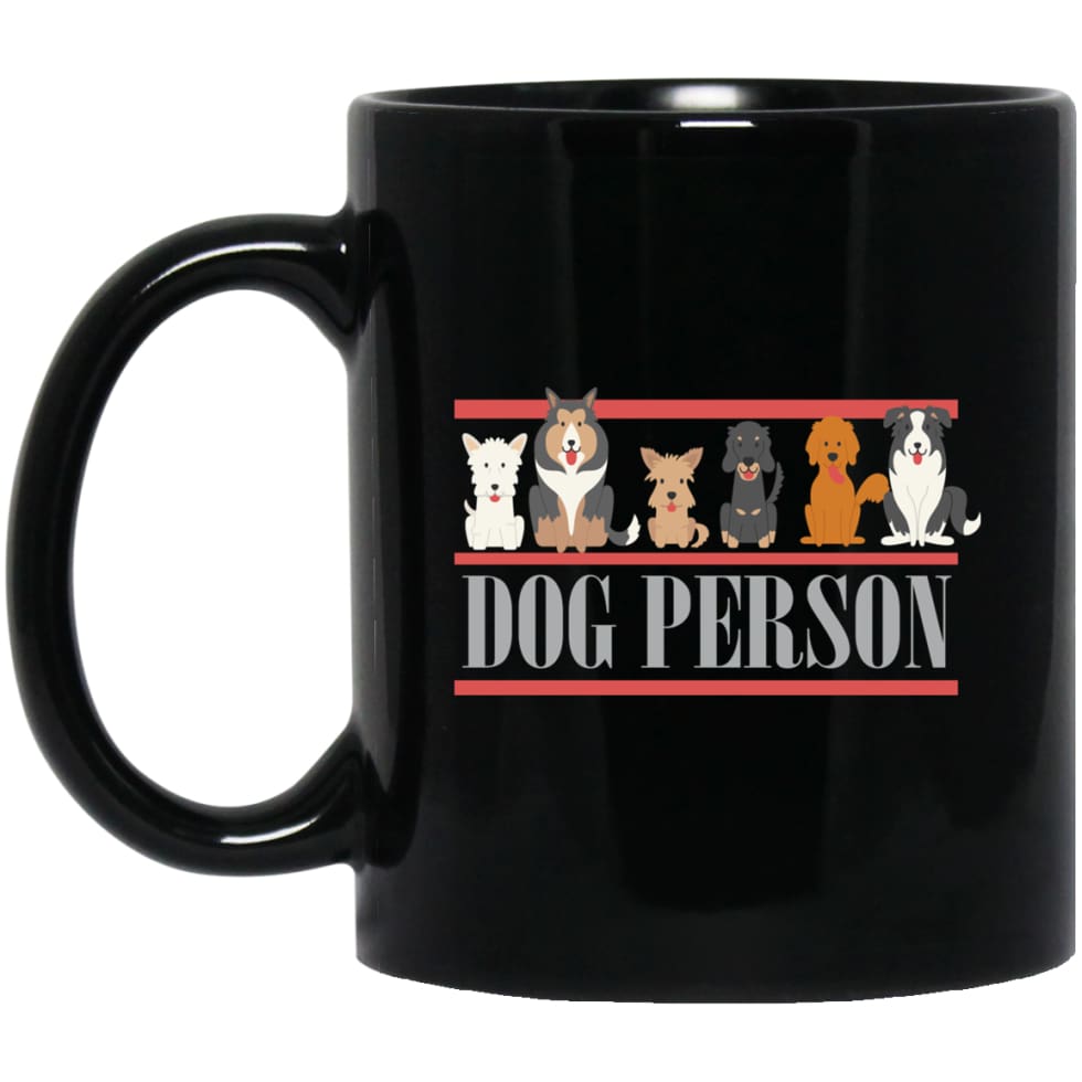 I’m Dog Person Cute Gift for Who Love Dogs and Puppies 11 oz Black Mug - Black / One Size - Drinkware