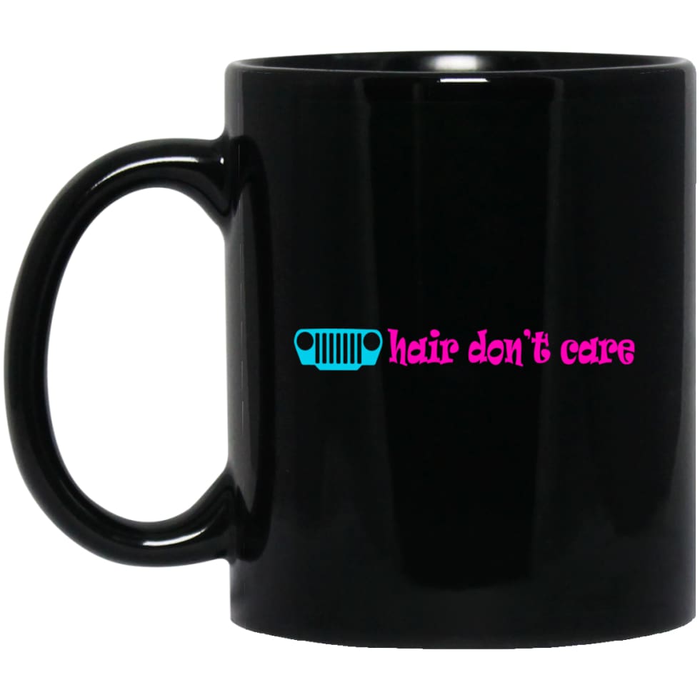 Jeep Hair Dont Care 11 oz Black Mug - Black / One Size - Drinkware