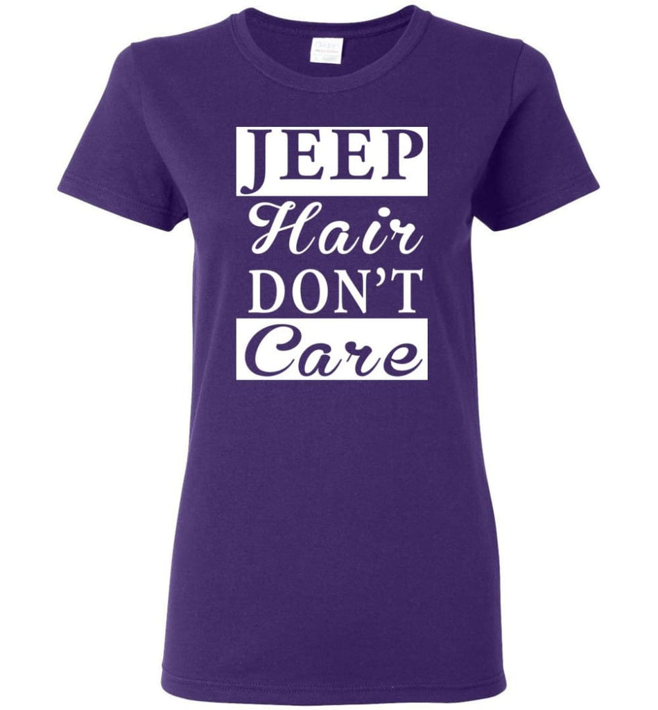 Jeep Hair Don’t Care Funny youth jeep shirt for Jeep owner or Lover Women Tee - Purple / M
